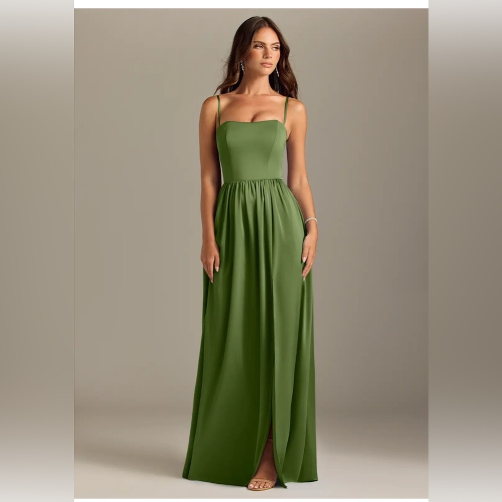 AZAZIE JUNIPER A-LINE OFF THE SHOULDER STRETCH SATIN COVERtIBE DRESS GOWN A14